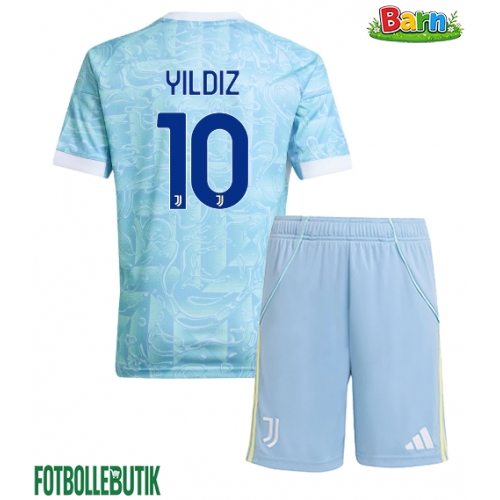 Juventus Kenan Yildiz #10 Bortaställ Barn 2025-26 Kortärmad (+ Korta byxor)